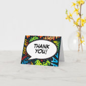 Personalisierte Dankeschön Reden Bubble Fun Modern Karte (Gelbe Blume)