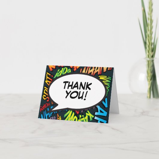 Personalisierte Dankeschön Reden Bubble Fun Modern Karte (Vorderseite)
