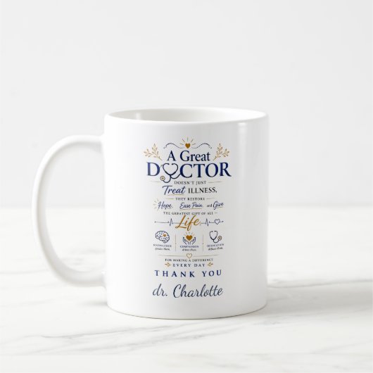 Personalisierte Dankesgeschenke für Ärzte Kaffeetasse (Links)