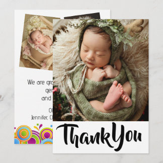Personalisierte Dankeskarten-Foto für Baby Shower Dankeskarte