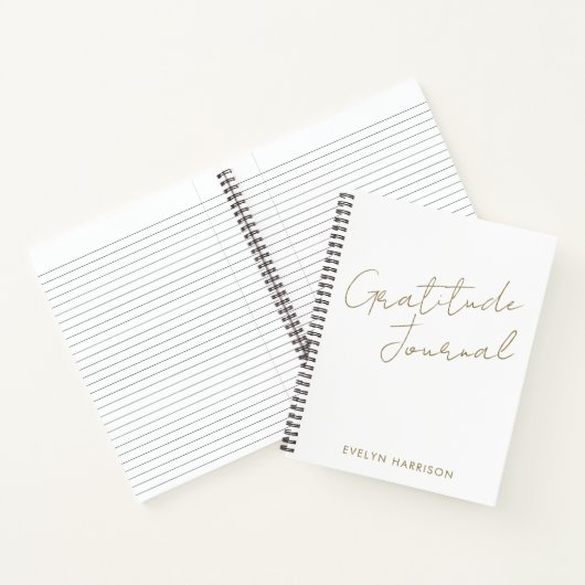 Personalisierte Dankeszeitschrift in Weiß und Gold Notizblock (Innenseite)
