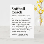 Personalisierte Danksagung für Softball-Trainer-De Karte (Gelbe Blume)