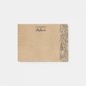 Personalisierte Darstellung von rustikalen Kraft-B Post-it Klebezettel (Vorderseite)