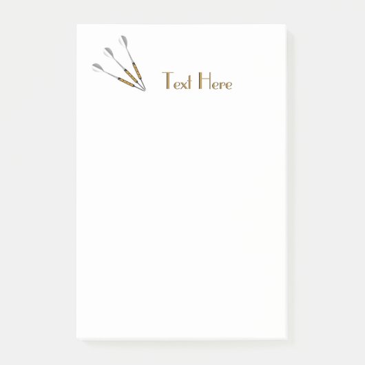 Personalisierte Darts/Monogramm Post-it Klebezettel (Vorderseite)