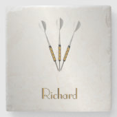 Personalisierte Darts/Monogramm Steinuntersetzer (Vorderseite)