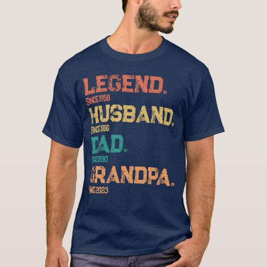 Personalisierte Daten - Legende Husband Vater Opa T-Shirt (Vorderseite)