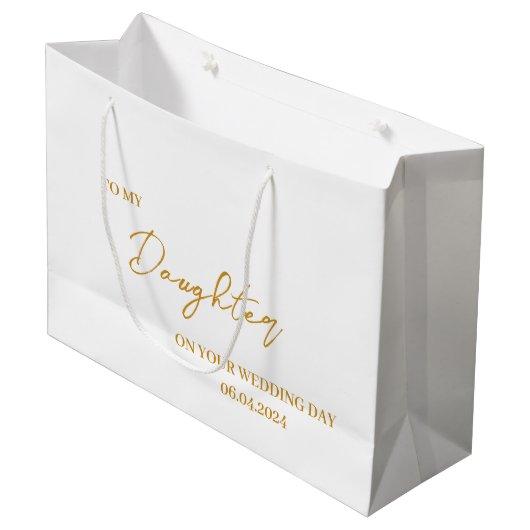 Personalisierte Daughter Bride-Geschenktasche, an Große Geschenktüte (Vorderseite Schrägansicht)