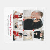 Personalisierte Decke aus 6 Fotos mit Namen & Ange (Vorderseite (Horizontal))