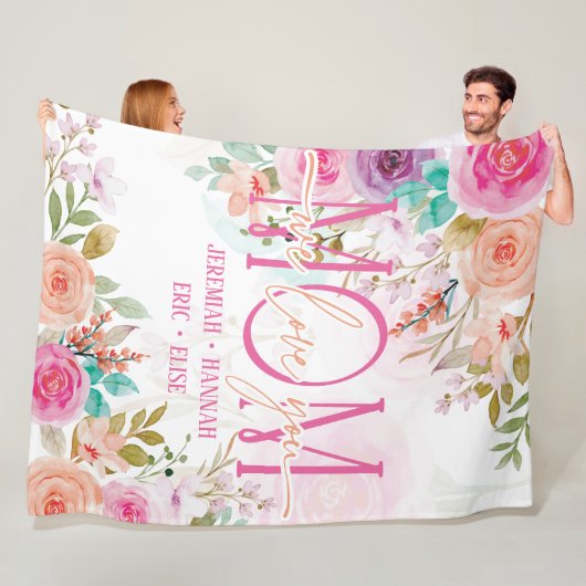 Personalisierte Decke für die Mama mit Blume aus R (Beispiel)