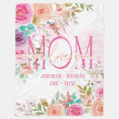 Personalisierte Decke für die Mama mit Blume aus R (Vorderseite)