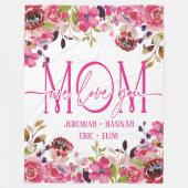 Personalisierte Decke für die Mama mit Blume aus R (Vorderseite)