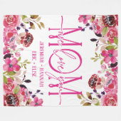Personalisierte Decke für die Mama mit Blume aus R (Vorderseite (Horizontal))