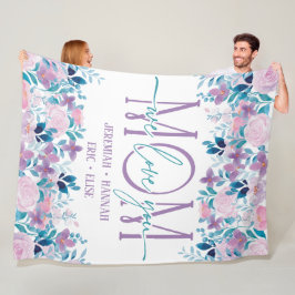 Personalisierte Decke für die Mama mit Blume aus R