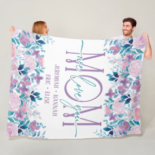 Personalisierte Decke für die Mama mit Blume aus R