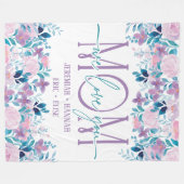 Personalisierte Decke für die Mama mit Blume aus R (Vorderseite (Horizontal))