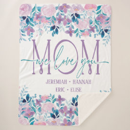 Personalisierte Decke für die Mama mit Blume aus R Sherpadecke