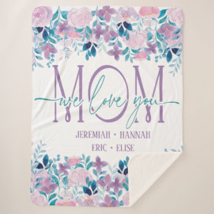Personalisierte Decke für die Mama mit Blume aus R Sherpadecke