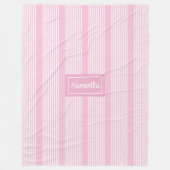 Personalisierte Decke Klassisches Rosa Karo Akzent (Vorderseite)