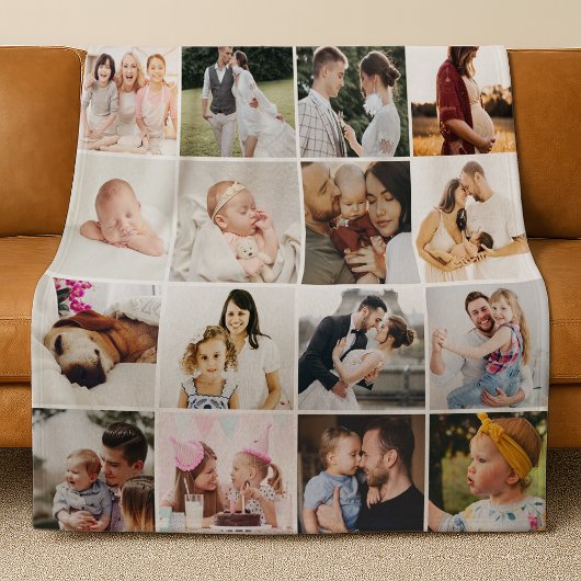 Personalisierte Decke mit 20-Foto-Collage