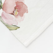 Personalisierte Decke mit Namen, Initiale und Rose (Ecke)