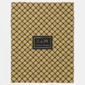 Personalisierte Decke Schwarz Gold Moderne Hochzei (Vorderseite)