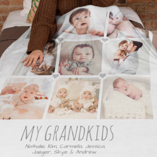 Personalisierte Decke von 9-Foto-Großeltern