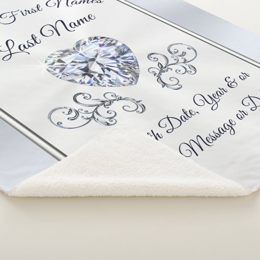 Personalisierte Decken für Hochzeiten Herz Diamant (3/4)