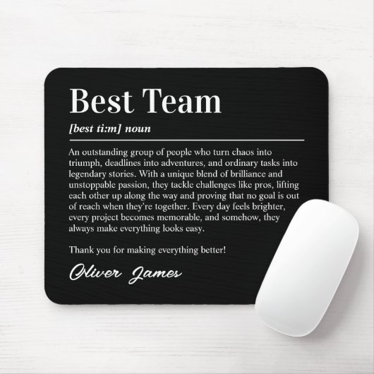 Personalisierte Definition der besten Mannschaft W Mousepad (Mit Mouse)