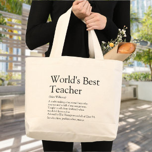 Personalisierte Definition des besten Lehrers der Jumbo Stoffbeutel