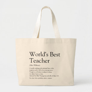 Personalisierte Definition des besten Lehrers der  Jumbo Stoffbeutel