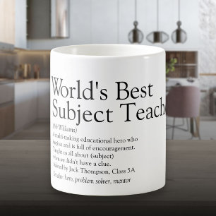 Personalisierte Definition des besten Lehrers der  Kaffeetasse