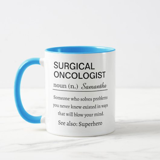 Personalisierte Definition des chirurgischen Onkol Tasse (Links)