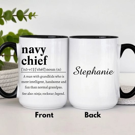 Personalisierte Definition eines Navy Chief Tasse