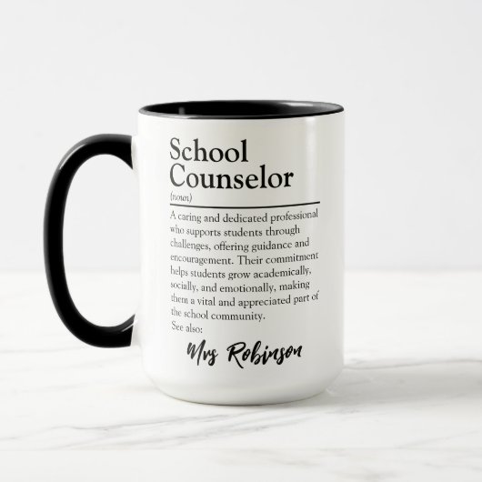 Personalisierte Definition eines Schulberaters Tasse (Links)