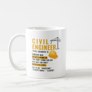 Personalisierte Definition für Bauingenieur Lustig Kaffeetasse