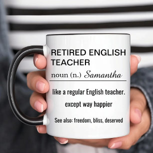 Personalisierte Definition für pensionierte Englis Tasse