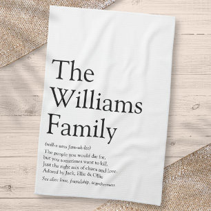 Personalisierte Definition Ihrer Familie Geschirrtuch