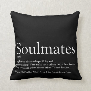 Personalisierte Definition von Soulmates in Schwar Kissen