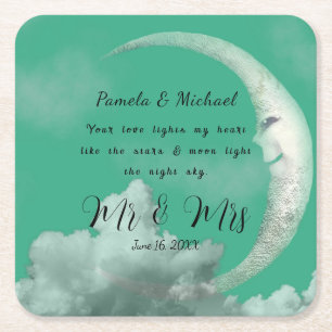 Personalisierte Deine Liebe leuchtet MEIN Herz Rechteckiger Pappuntersetzer