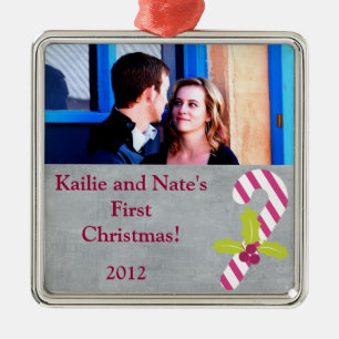 Personalisierte Dekoration Candy Cane und Holly