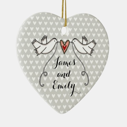 Personalisierte Dekoration der weißen Tauben (Rechts)