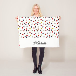 Personalisierte dekorative Frühlingsblumen weiß Fleecedecke
