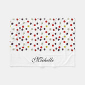 Personalisierte dekorative Frühlingsblumen weiß Fleecedecke (Vorderseite (Horizontal))