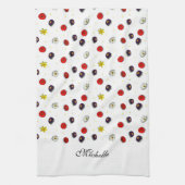 Personalisierte dekorative Frühlingsblumen weiß Geschirrtuch (Vertikal)