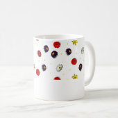 Personalisierte dekorative Frühlingsblumen weiß Kaffeetasse (VorderseiteRechts)