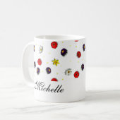 Personalisierte dekorative Frühlingsblumen weiß Kaffeetasse (Vorderseite Links)