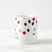 Personalisierte dekorative Frühlingsblumen weiß Kaffeetasse (Mittel)