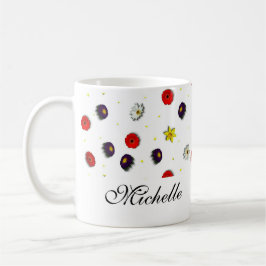 Personalisierte dekorative Frühlingsblumen weiß Kaffeetasse