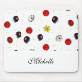 Personalisierte dekorative Frühlingsblumen weiß Mousepad (Vorne)