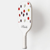 Personalisierte dekorative Frühlingsblumen weiß Pickleball Schläger (Links)